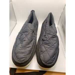 Sperry Moc-Sider Slip On Mens Sz 10 M Shoe Nylon Suede Quilted Black STS87049